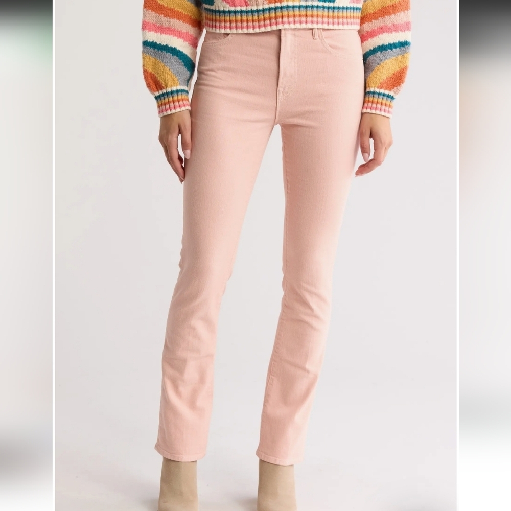 NWT MOTHER Superior The Insider Hover High Rise Denim Jeans In Peach Sz 27